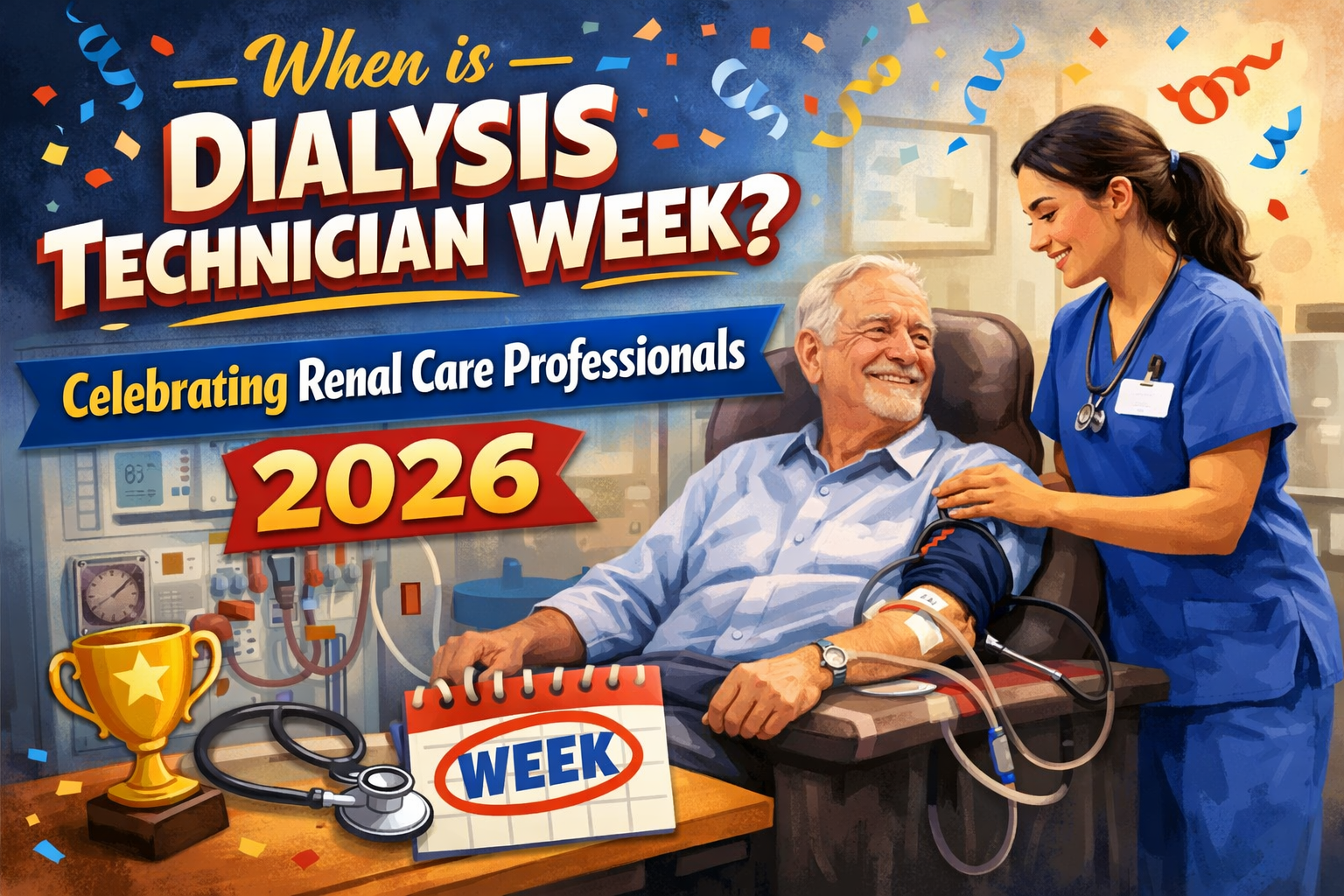 Generate a blog thumbnail on this topic: When is Dialysis Technician Week? Celebrating Renal Care Professionals 2026