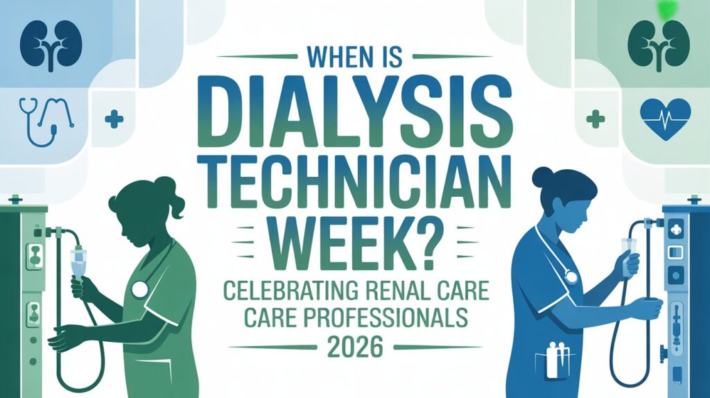 Generate a blog thumbnail on this topic: When is Dialysis Technician Week? Celebrating Renal Care Professionals 2026